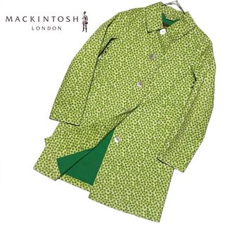 マッキントッシュ(MACKINTOSH)のMACKINTOSH マッキントッシュ ゴム引き 総柄 ステンカラー コート 緑(ロングコート)