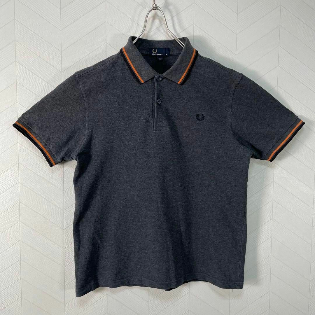 FRED PERRY(フレッドペリー)の美品 FRED PERRY ポロシャツ M12 半袖 ライン 好配色 鹿子 M メンズのトップス(ポロシャツ)の商品写真