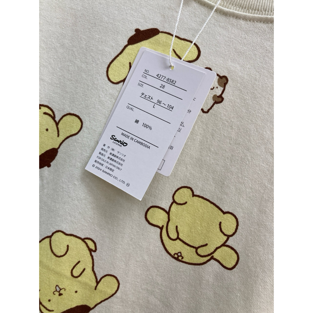 サンリオ(サンリオ)の新品 ポムポムプリン  Tシャツ 総柄 メンズ サンリオ SANRIO  メンズのトップス(Tシャツ/カットソー(半袖/袖なし))の商品写真