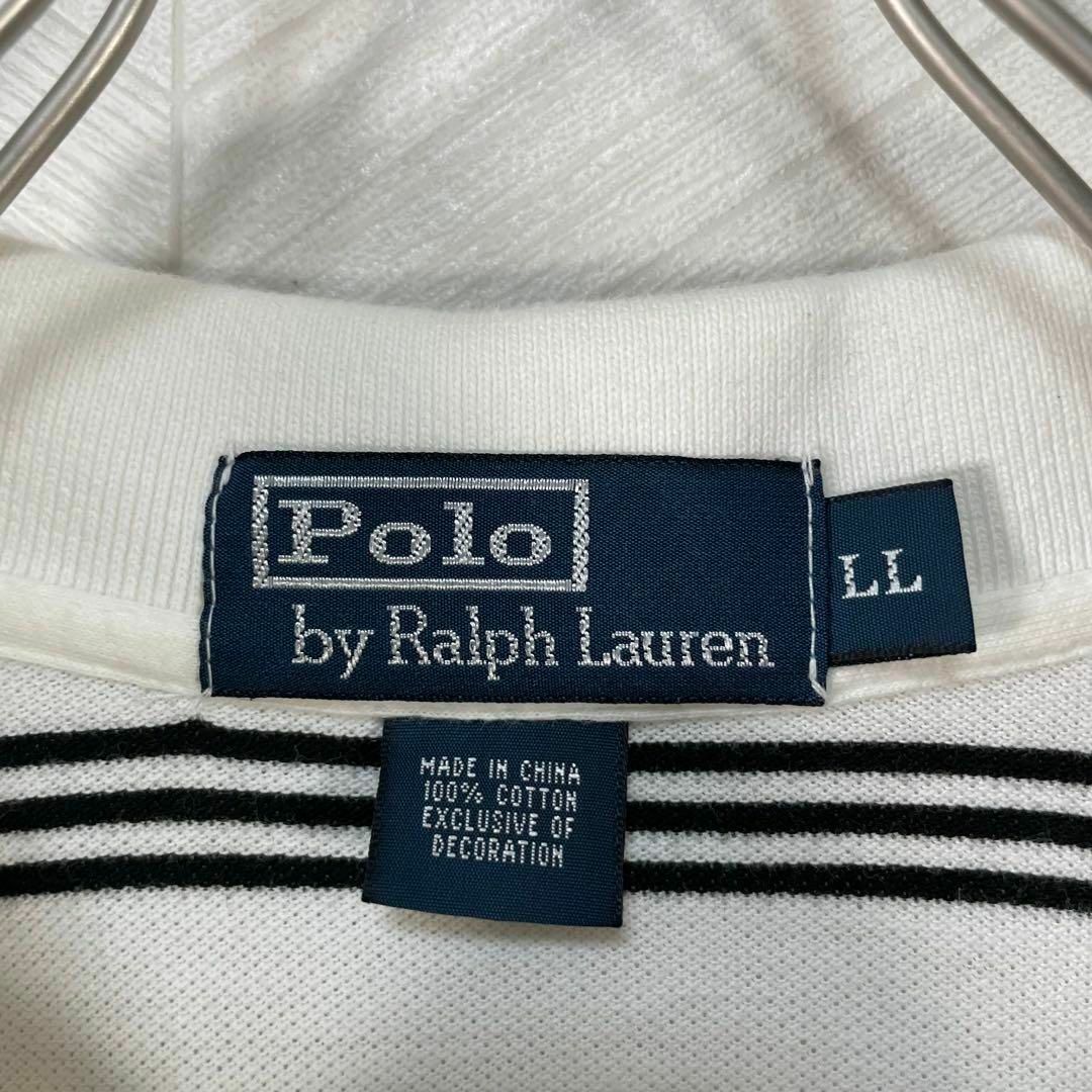 POLO RALPH LAUREN(ポロラルフローレン)のポロ ラルフローレン ボーダー ポロシャツ 刺繍ロゴ ポニー 半袖 モノトーン メンズのトップス(ポロシャツ)の商品写真