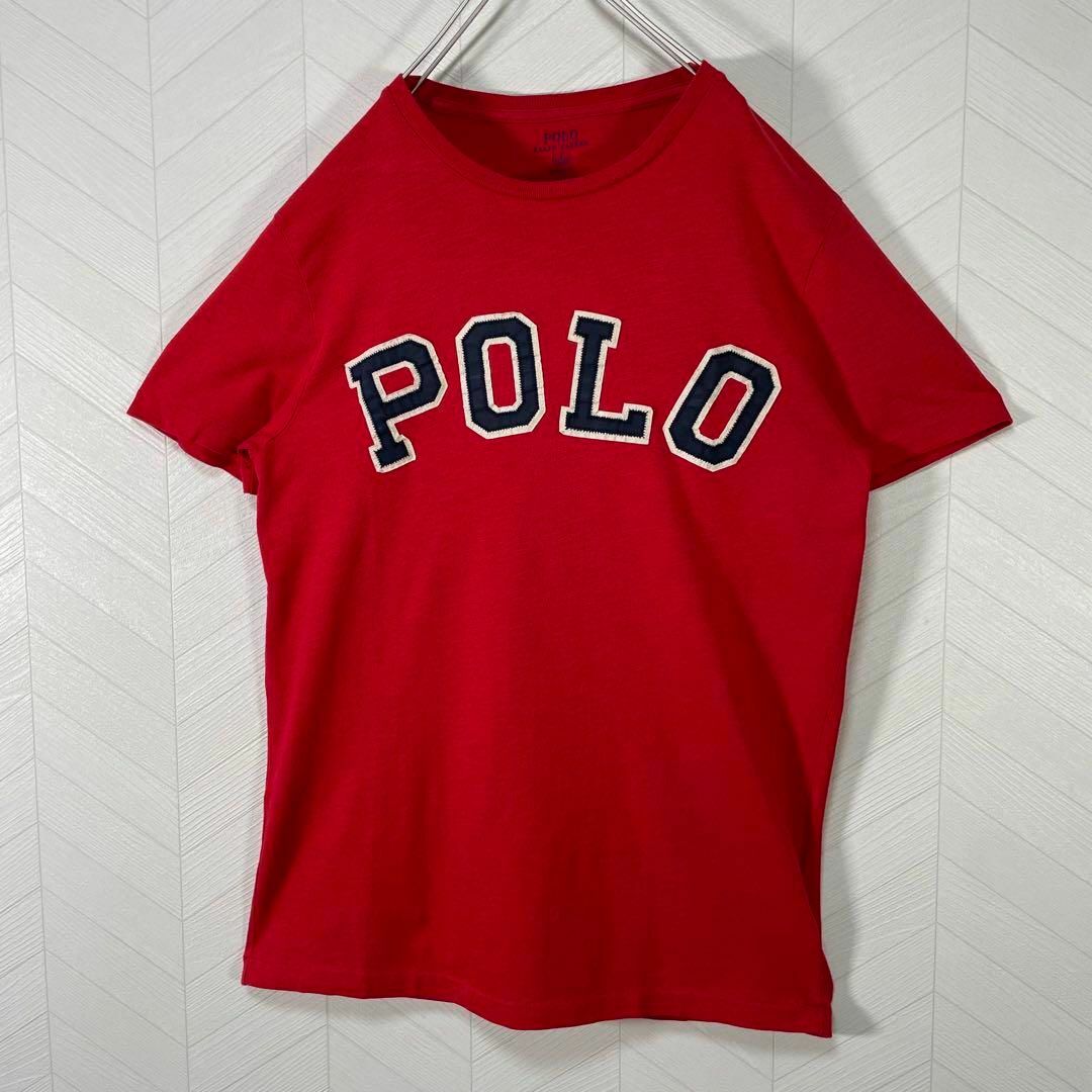 POLO RALPH LAUREN(ポロラルフローレン)の美品 ポロラルフローレン Tシャツ デカロゴ 半袖 S レッド ラルフ メンズ メンズのトップス(Tシャツ/カットソー(半袖/袖なし))の商品写真