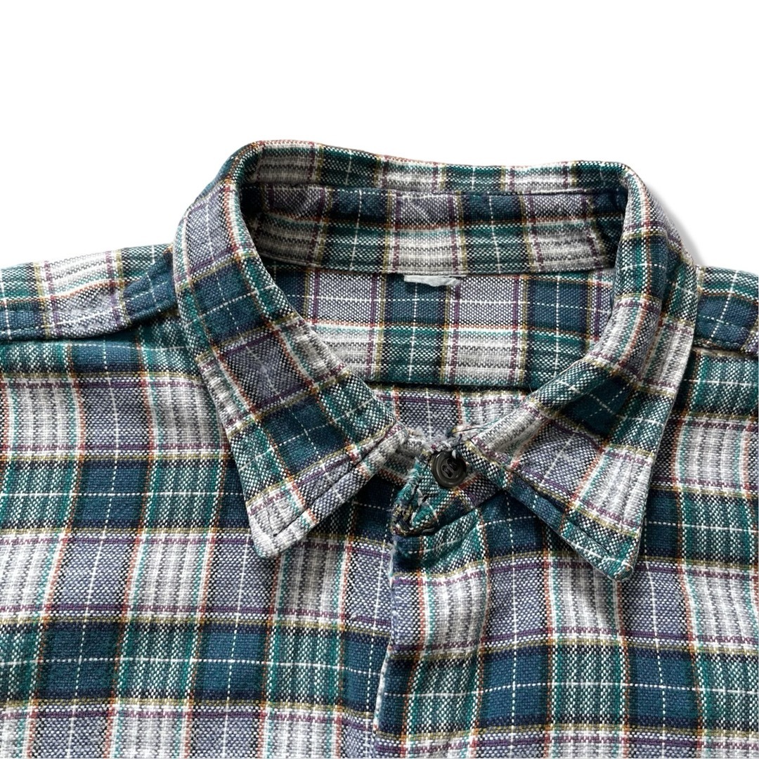 VINTAGE(ヴィンテージ)の【90s】ハーフボタン プルオーバーチェックシャツ タータンチェック 長袖 メンズのトップス(シャツ)の商品写真