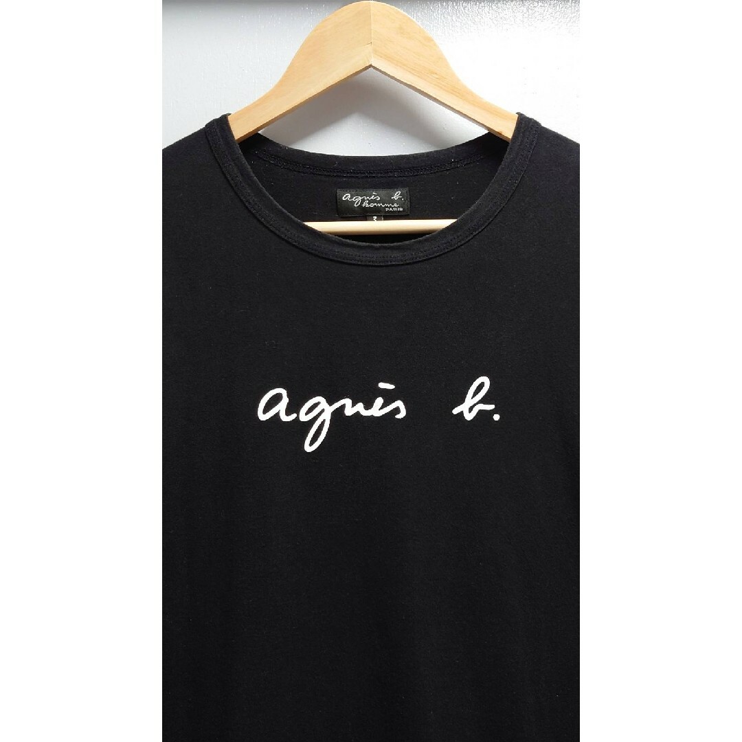 agnes b.(アニエスベー)のagnes b. homme ロゴプリント Tシャツ ブラック サイズ3 半袖 メンズのトップス(Tシャツ/カットソー(半袖/袖なし))の商品写真