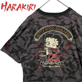 HARAKIRI ハラキリ ベティブープ 両面 刺繍 迷彩 カモフラ  Tシャツ(Tシャツ/カットソー(半袖/袖なし))