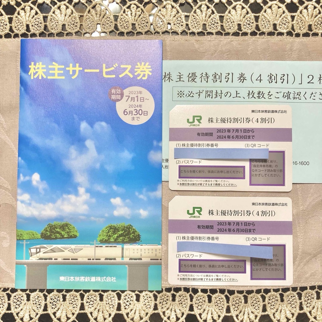 JR(ジェイアール)の匿名配送 ＪＲ東日本 株主優待割引券 2枚 +  株主サービス券 1冊 チケットの乗車券/交通券(その他)の商品写真