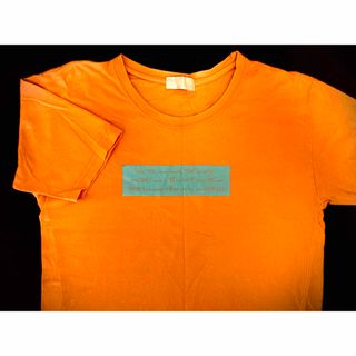 【古着・中古】Tシャツ　半袖　ノーブランド　オレンジ　Sサイズ　1点(Tシャツ(半袖/袖なし))