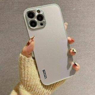 HS98☆☆iPhone13ケース 大人っぽい かっこいい アルミ シルバー(iPhoneケース)