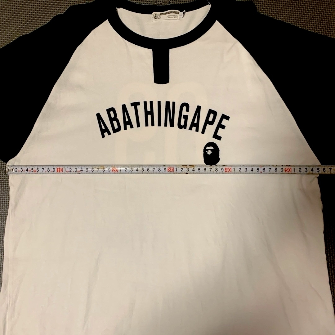 A BATHING APE(アベイシングエイプ)のアベイシングエイプ　　ラグランTシャツ　六分丈　サイズL メンズのトップス(Tシャツ/カットソー(半袖/袖なし))の商品写真