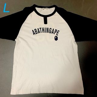 アベイシングエイプ(A BATHING APE)のアベイシングエイプ　　ラグランTシャツ　六分丈　サイズL(Tシャツ/カットソー(半袖/袖なし))