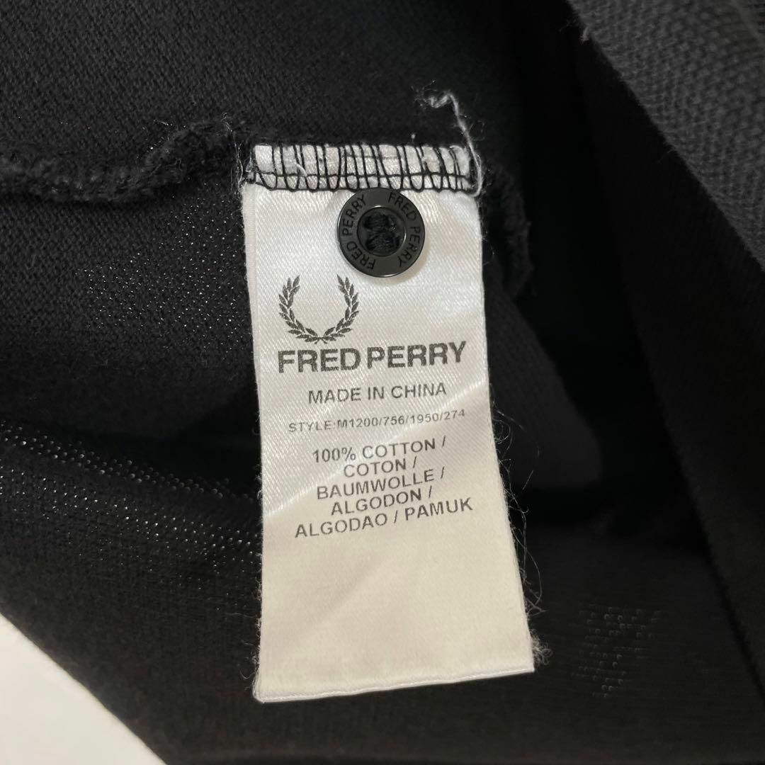 FRED PERRY(フレッドペリー)のフレッドペリー M12 ポロシャツ 半袖 ライン 刺繍ロゴ 好配色 ブラック M メンズのトップス(ポロシャツ)の商品写真