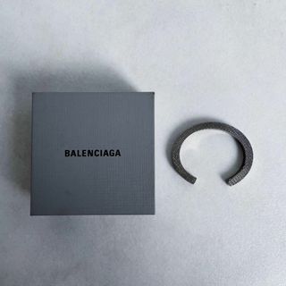 【BALENCIAGA】シルバー モノグラム バングル ブレスレット