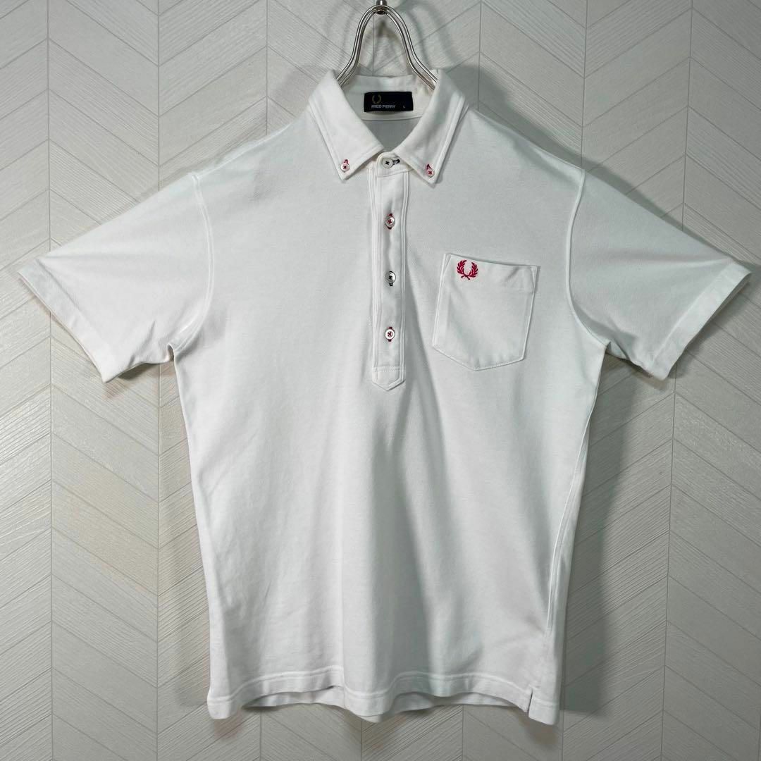 FRED PERRY(フレッドペリー)のFRED PERRY フレッドペリー ポロシャツ 半袖 刺繍ロゴ ボタンダウン メンズのトップス(ポロシャツ)の商品写真