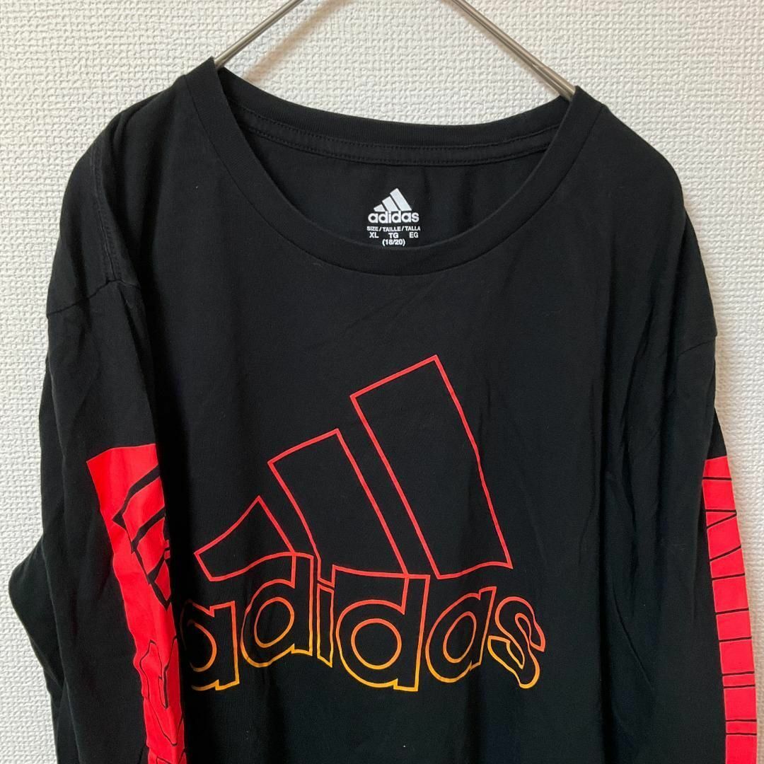 adidas(アディダス)の90s 古着 adidas 長袖Tシャツ ロンT XL でかロゴ トップス メンズのトップス(Tシャツ/カットソー(半袖/袖なし))の商品写真