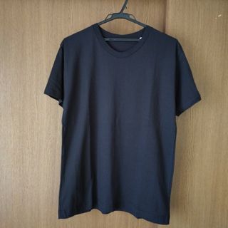 新品 未使用 無地 シンプル トップス 半袖 Tシャツ メンズ Ｌサイズ 黒色(Tシャツ/カットソー(半袖/袖なし))