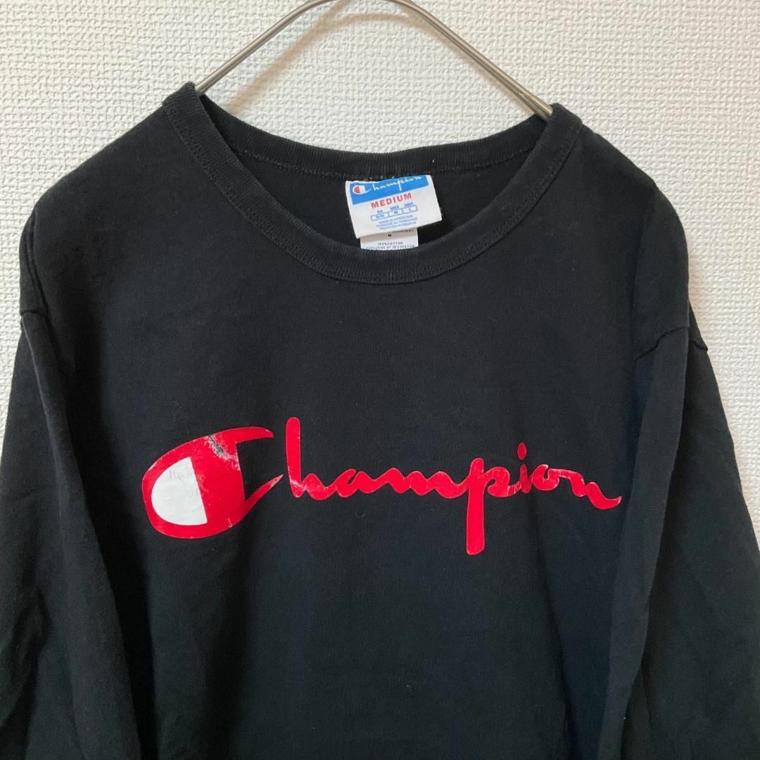 Champion(チャンピオン)の90s 古着 Champion 長袖Tシャツ ロンT M でかロゴ トップス メンズのトップス(Tシャツ/カットソー(半袖/袖なし))の商品写真