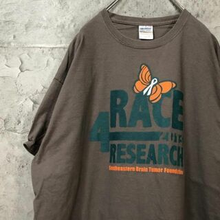 RACE 4 蝶 デカロゴ USA輸入 オーバーサイズ Tシャツ(Tシャツ/カットソー(半袖/袖なし))