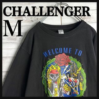 8857【定番カラー】チャレンジャー☆ビッグロゴ両面プリントロングtシャツ　美品(Tシャツ/カットソー(七分/長袖))