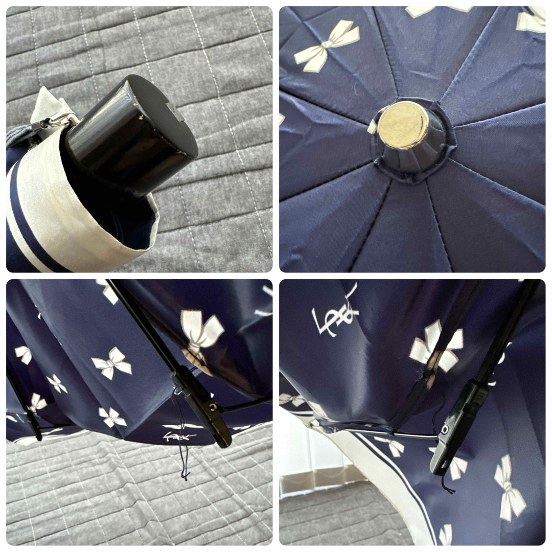 Yves Saint Laurent(イヴサンローラン)のYVES SAINT LAURENT イヴ サンローラン 折りたたみ傘 リボン レディースのファッション小物(傘)の商品写真