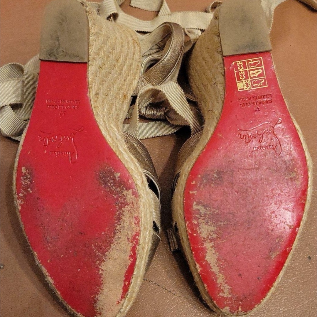 Christian Louboutin(クリスチャンルブタン)の美品！クリスチャンルブタン編み上げサンダル　ウエッジソール レディースの靴/シューズ(サンダル)の商品写真