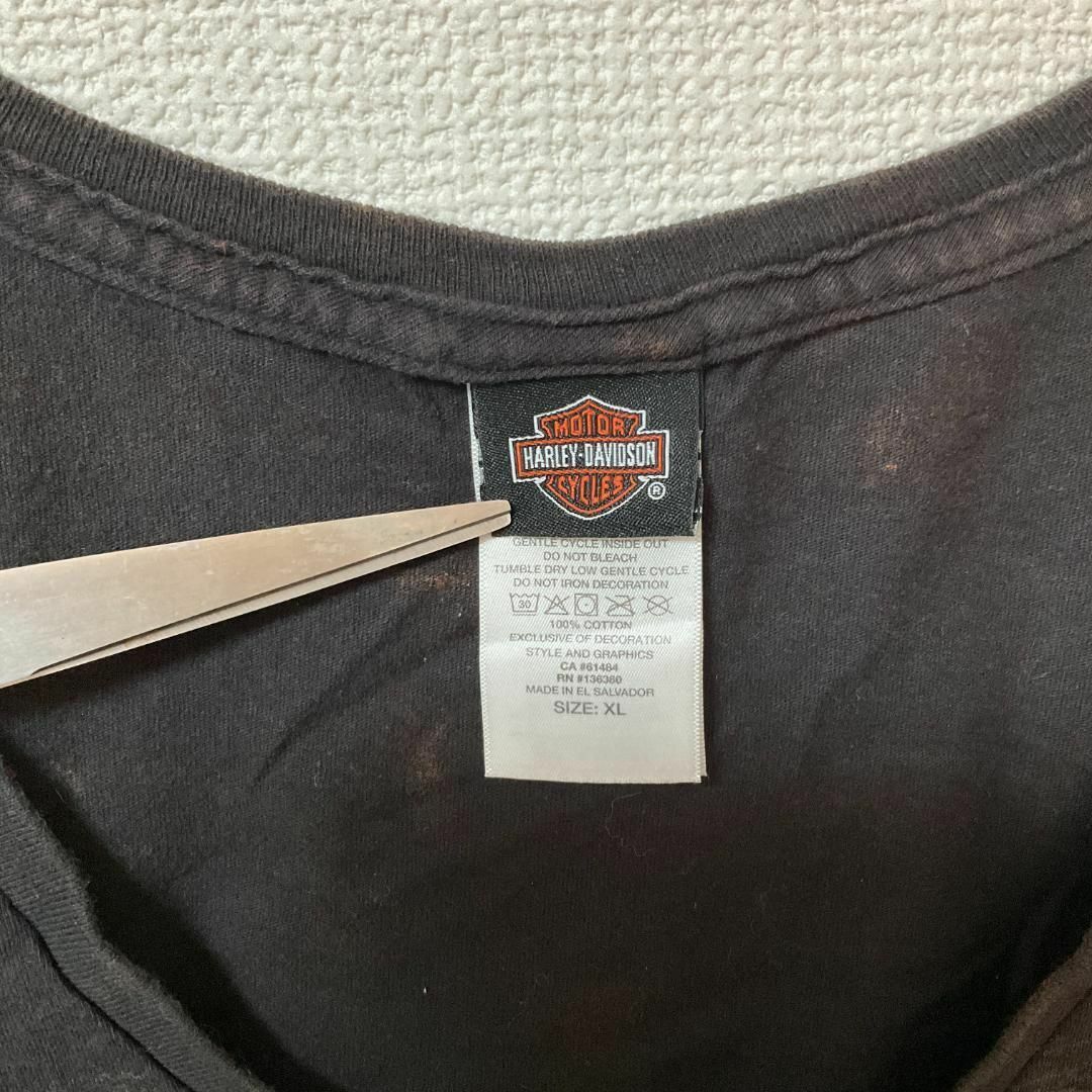 Harley Davidson(ハーレーダビッドソン)の90s 古着 ハーレーダビッドソン Tシャツ XL フロントロゴ トップス レディースのトップス(Tシャツ(半袖/袖なし))の商品写真