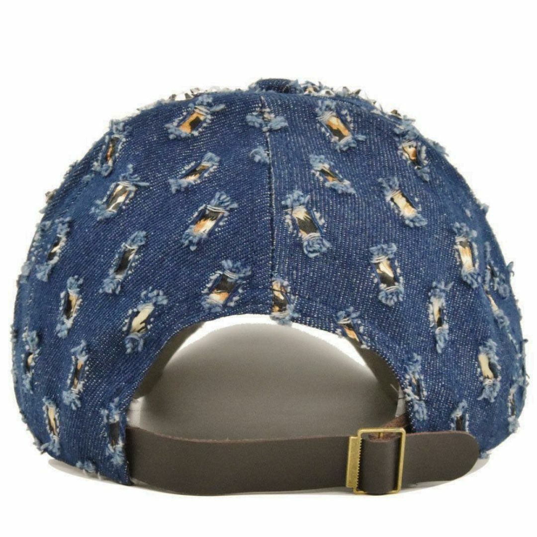 豪華キャップ　デコレーション　帽子　デニム　ブルー　菱形　キラキラ レディースの帽子(キャップ)の商品写真