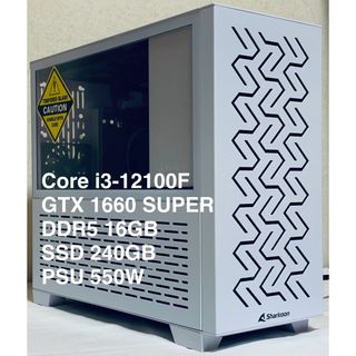 インテル(intel)の【ゲーミングPC】i3-12100F/GTX1660S/16GB/240GB(デスクトップ型PC)