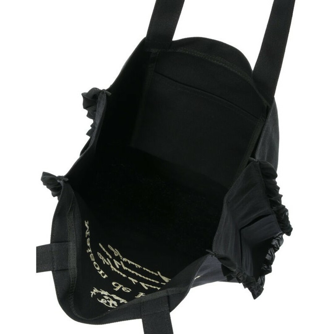 Maison de FLEUR(メゾンドフルール)の【新品 WEB限定】メゾンドフルール 帆布 フリル スクエア トートバッグ 黒 レディースのバッグ(トートバッグ)の商品写真