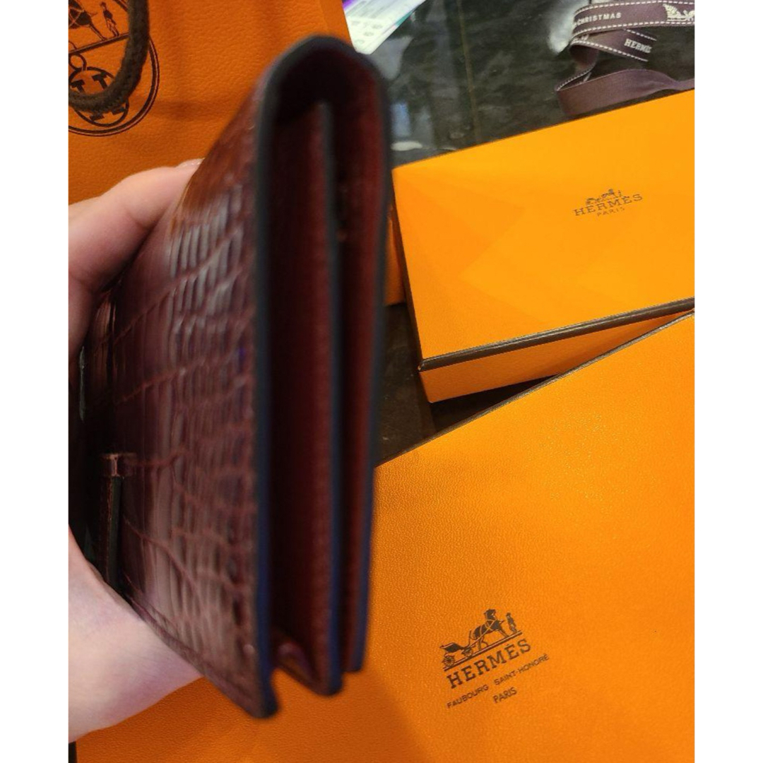 エルメス HERMES 財布 ベアン スフレ クロコ アリゲーター Wallet9cmヨコ