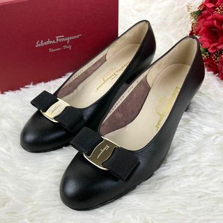 Salvatore Ferragamo - 美品☆サルヴァトーレ フェラガモ ヴァラリボン パンプス リザード ブラック 6