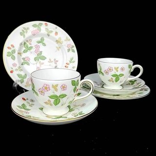 ウェッジウッド(WEDGWOOD)の●美品 ◆ ウェッジウッド　ワイルドストロベリー　トリオ　2客　リーシェイプ(グラス/カップ)