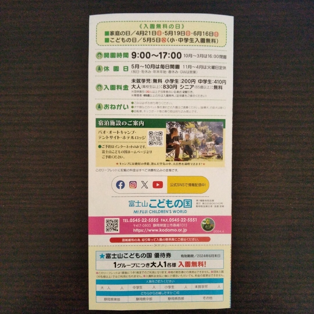 春のこどもの国まつり 大人1名無料クーポン 2枚 チケットの優待券/割引券(その他)の商品写真