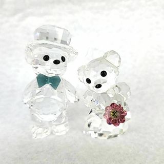 スワロフスキー(SWAROVSKI)の●美品 ◆ スワロフスキー クリスベア あなたと私 842936 結婚式(置物)