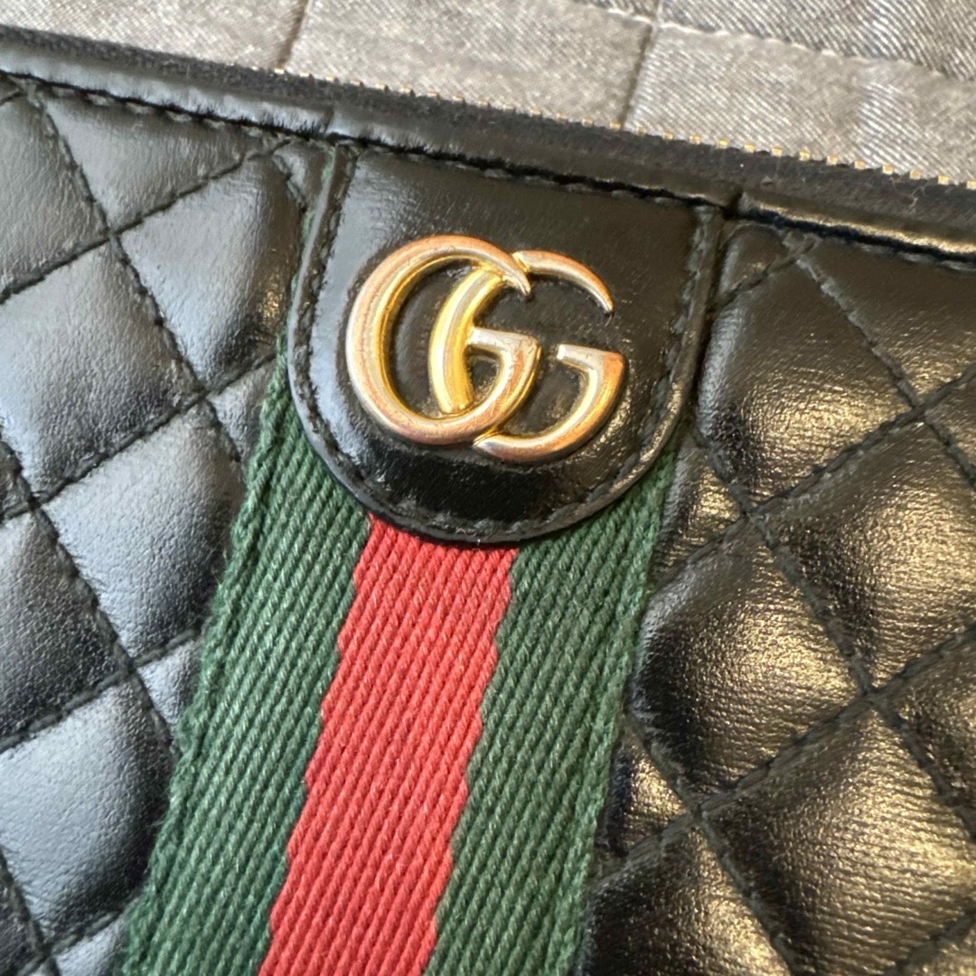 Gucci(グッチ)のGUCCI グッチ シェリーライン キルティング ラウンドファスナー 長財布 花 レディースのファッション小物(財布)の商品写真