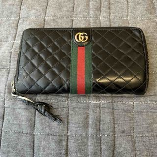 グッチ(Gucci)のGUCCI グッチ シェリーライン キルティング ラウンドファスナー 長財布 花(財布)