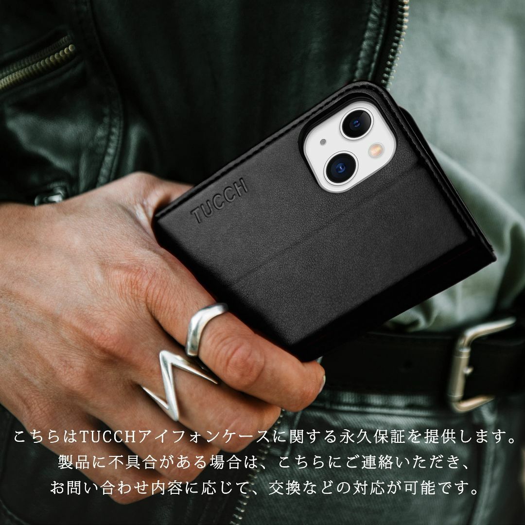 【色:ブラック】TUCCH iPhone 13 対応 ケース 手帳型 アイフォン スマホ/家電/カメラのスマホアクセサリー(その他)の商品写真