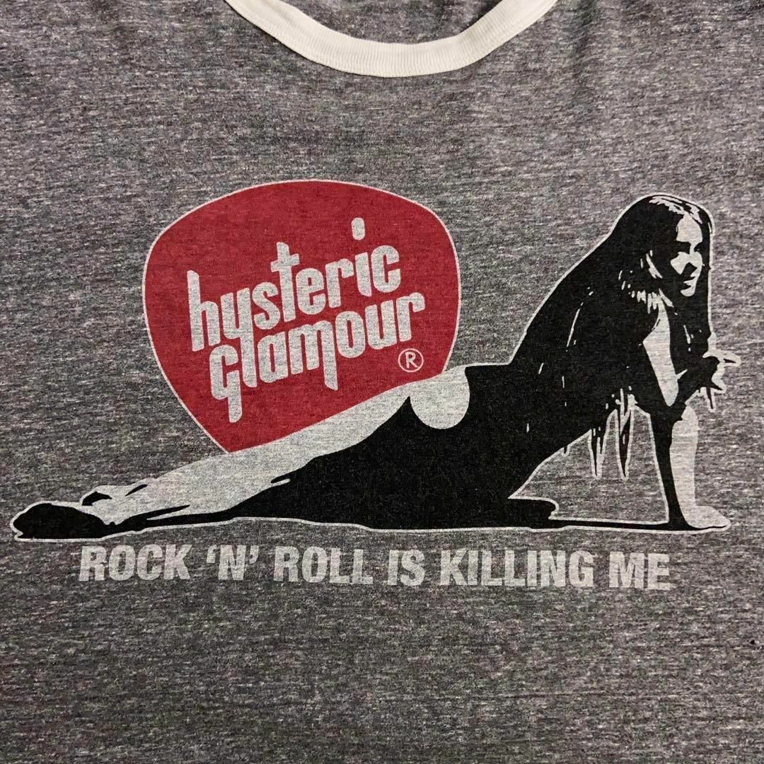 HYSTERIC GLAMOUR(ヒステリックグラマー)の8735【希少デザイン】ヒステリックグラマー☆ヒスガールリンガーtシャツ入手困難 メンズのトップス(Tシャツ/カットソー(半袖/袖なし))の商品写真