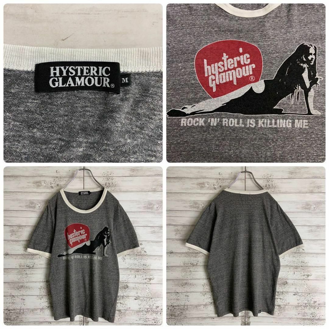 HYSTERIC GLAMOUR(ヒステリックグラマー)の8735【希少デザイン】ヒステリックグラマー☆ヒスガールリンガーtシャツ入手困難 メンズのトップス(Tシャツ/カットソー(半袖/袖なし))の商品写真