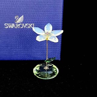 スワロフスキー(SWAROVSKI)の●美品 ◆ スワロフスキー ロッキングフラワー 置物 花 フィギュリン 箱つき(置物)