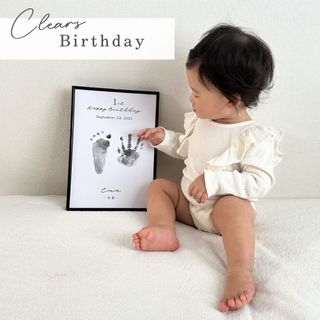 【Birthday】2枚セット 命名書 バースデーポスター 誕生日 手形足形(手形/足形)