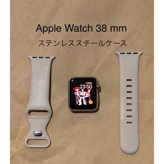 アップル(Apple)の美品 ステンレススチールケース アップルウォッチApple Watch 38mm(その他)