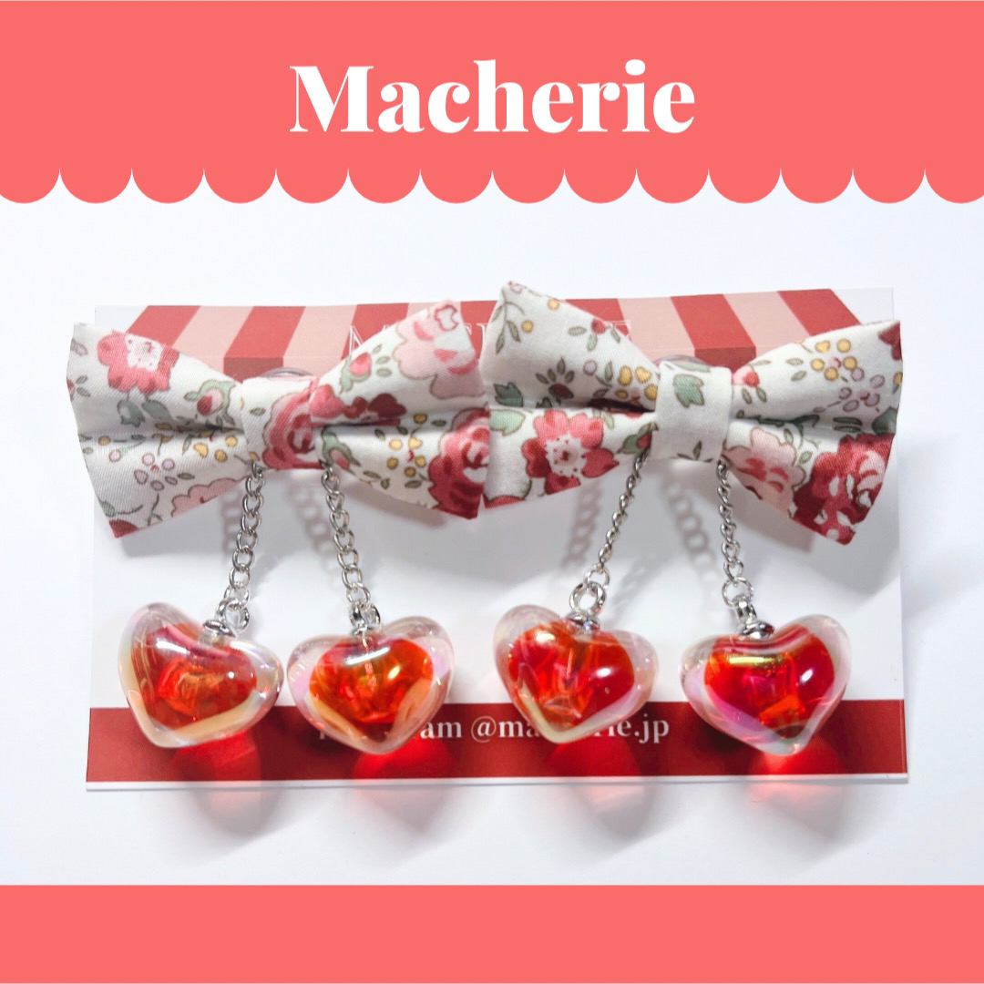 Heart Melty cherry🍒❤️フェリシテ ハンドメイドのキッズ/ベビー(ファッション雑貨)の商品写真