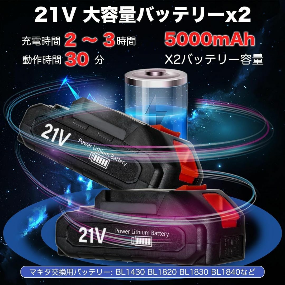 高圧洗浄機 コードレス 充電式 5MPa 10000mAh バッテリー付き 洗車 自動車/バイクの自動車(洗車・リペア用品)の商品写真