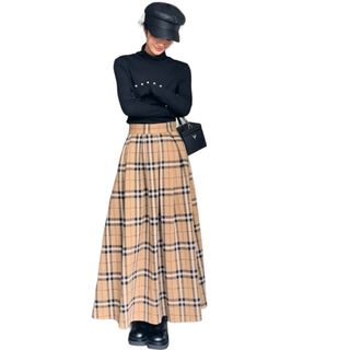 バースデーバッシュ(BIRTHDAY BASH)のBB／CHECK FLARE SKIRT(ロングスカート)