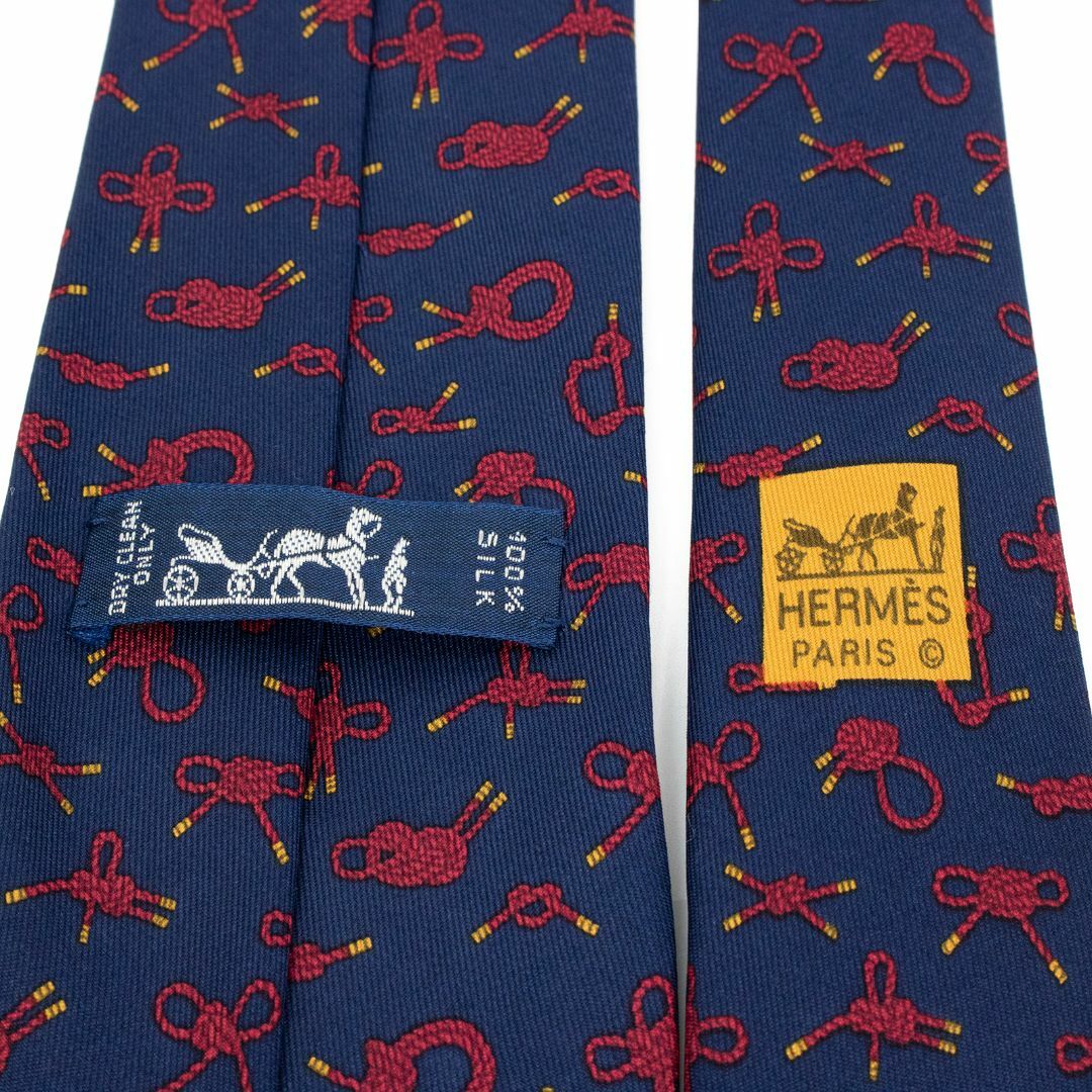 HERMES(エルメス)の【全額返金保証・送料無料】エルメスのネクタイ・正規品・美品・ロープ総柄・希少 メンズのファッション小物(ネクタイ)の商品写真