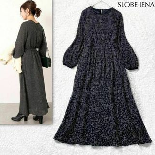 スローブイエナ(SLOBE IENA)の【美品】SLOBE IENA ドットフラワープリント ワンピース Aライン(ロングワンピース/マキシワンピース)