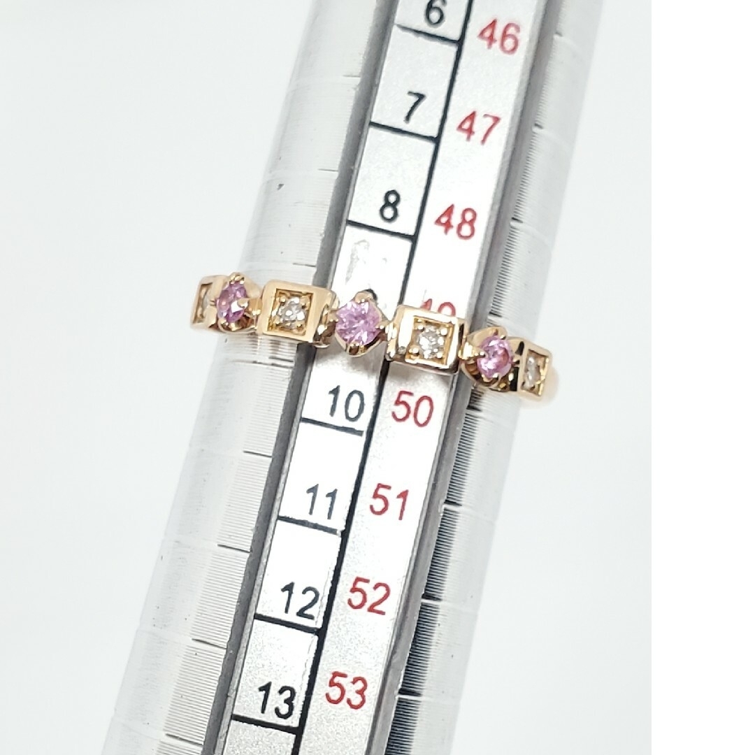 STAR JEWELRY(スタージュエリー)のスタージュエリー K18 PG ダイヤモンド x ルビー付 デザイン リング レディースのアクセサリー(リング(指輪))の商品写真