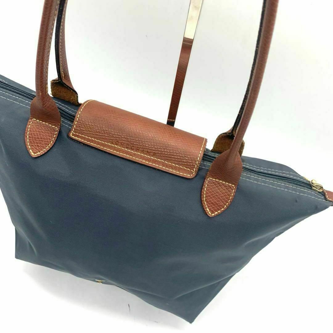 LONGCHAMP(ロンシャン)のロンシャン プリアージュ トートバッグ グレー 肩掛け レザー ブラウン レディースのバッグ(トートバッグ)の商品写真