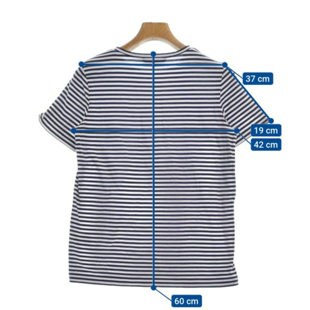 UNTITLED(アンタイトル)のUNTITLED Tシャツ・カットソー 2(M位) 紺x白(ボーダー) 【古着】【中古】 レディースのトップス(カットソー(半袖/袖なし))の商品写真