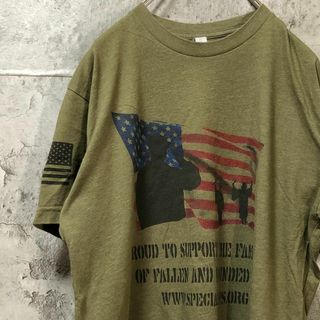 PROUD 星条旗 アメリカ輸入 アーミ系 バックプリント Tシャツ(Tシャツ/カットソー(半袖/袖なし))