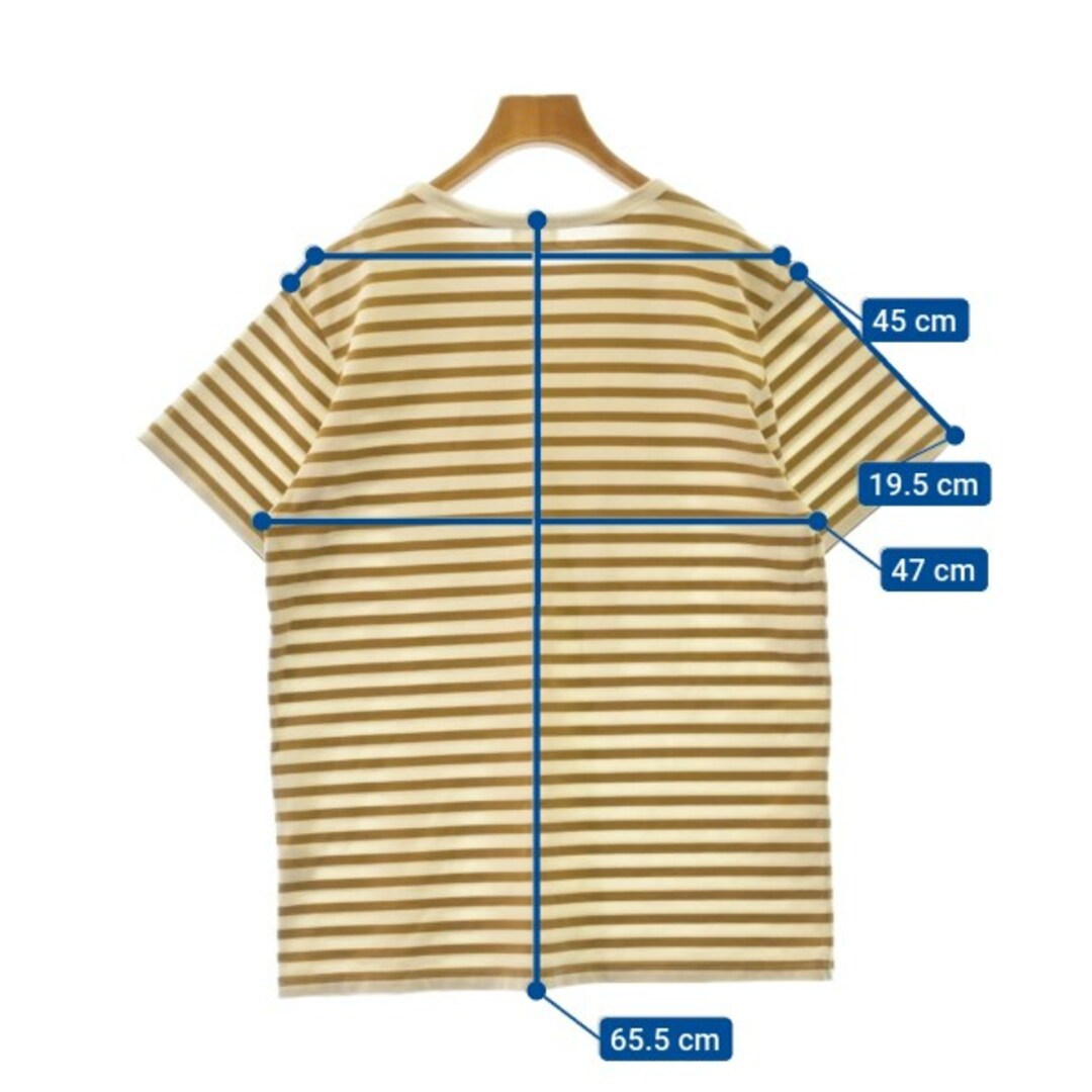 その他 ソノタ Tシャツ・カットソー 2(M位) 白xベージュ(ボーダー) 【古着】【中古】 レディースのトップス(カットソー(半袖/袖なし))の商品写真